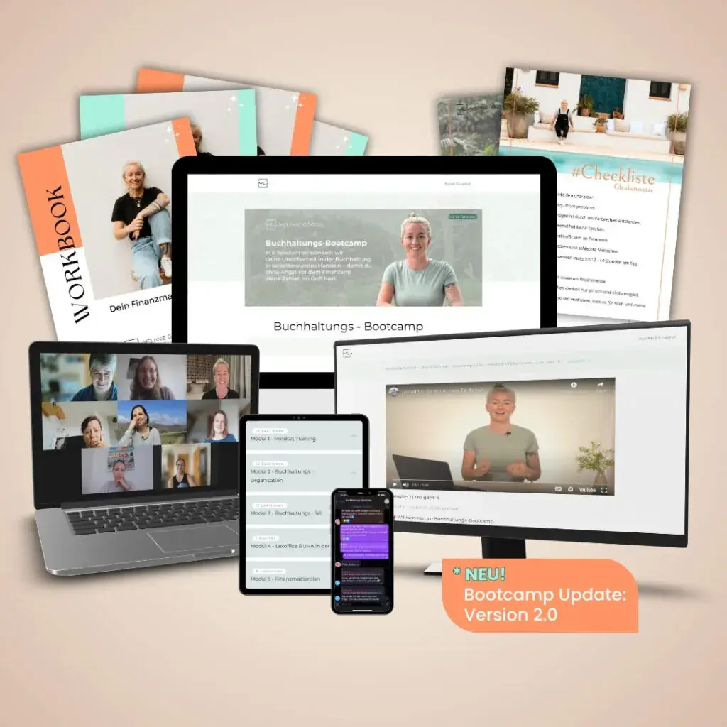 Einblick in das Buchhaltungs-Bootcamp von Melanie Goeggel mit Fahrplan zum Online Lernen.